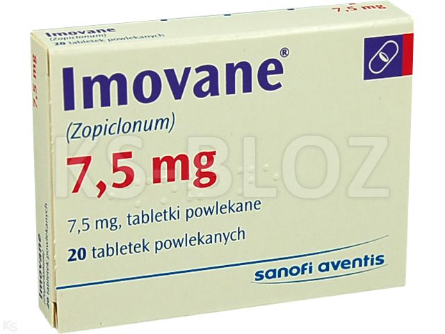 Imovane interakcje ulotka tabletki powlekane 7,5 mg 20 tabl. (1 blist. po 20 tabl.)