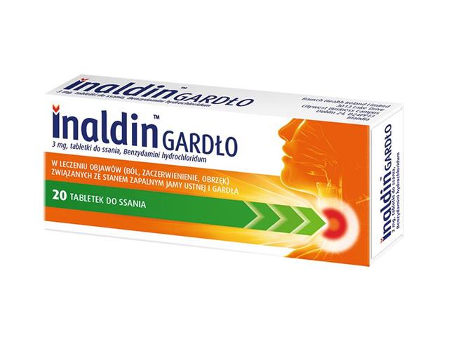 Inaldin Gardło interakcje ulotka tabletki do ssania 3 mg 20 tabl.