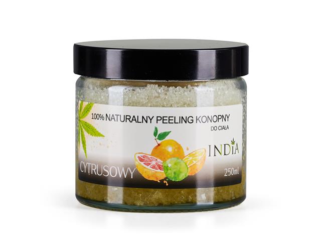 INDIA Naturalny Konopny Peeling cytrusowy z olejem z konopi interakcje ulotka peeling  250 ml