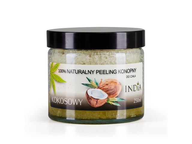 INDIA Naturalny Konopny Peeling kokosowy z olejem z konopi interakcje ulotka peeling  250 ml