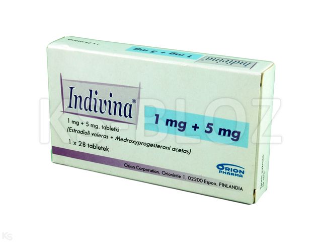 Indivina interakcje ulotka tabletki 1mg+5mg 28 tabl. | 1 blist.po 28 szt.