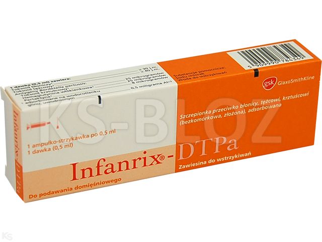 Infanrix - DTPa interakcje ulotka zawiesina do wstrzykiwań 1 daw. (0,5 ml) 1 amp.-strz. po 0.5 ml