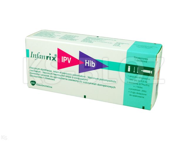 Infanrix IPV+Hib interakcje ulotka proszek i zawiesina do sporządzania zawiesiny do wstrzykiwań 1 daw. (0,5 ml) 1 amp.-strz. po 0.5 ml | +fiol.(HIB)