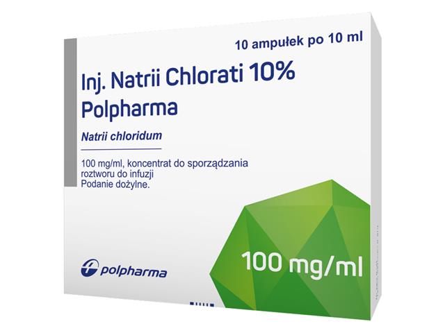 Inj. Natrii Chlorati 10% Polpharma interakcje ulotka koncentrat do sporządzania roztworu do infuzji 100 mg/ml 