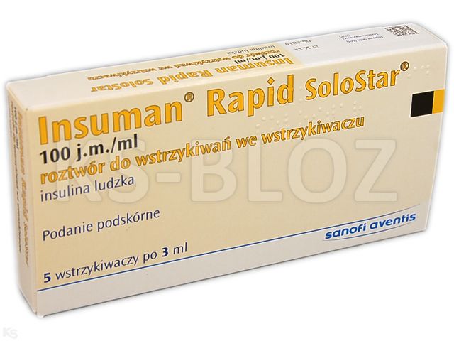 Insuman Rapid Solostar interakcje ulotka roztwór do wstrzykiwań 100 j.m./ml 5 wstrz. po 3 ml