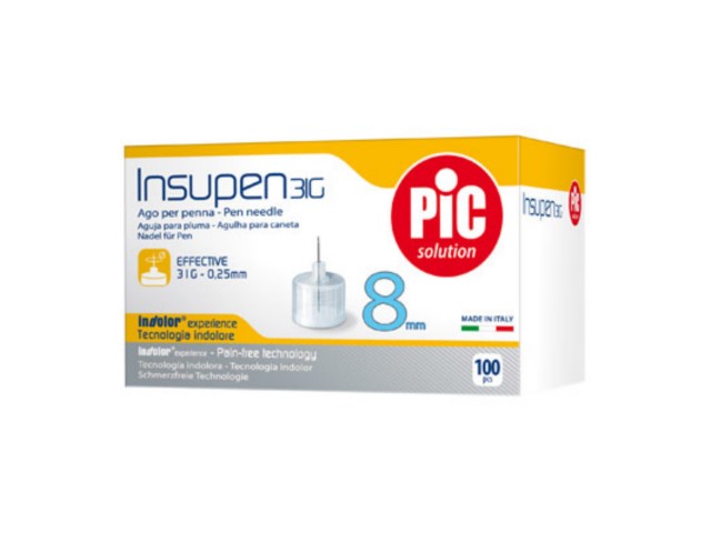 Insupen Igły do penów insulinowych 31G 0,25 x 8 mm interakcje ulotka  - 100 szt.