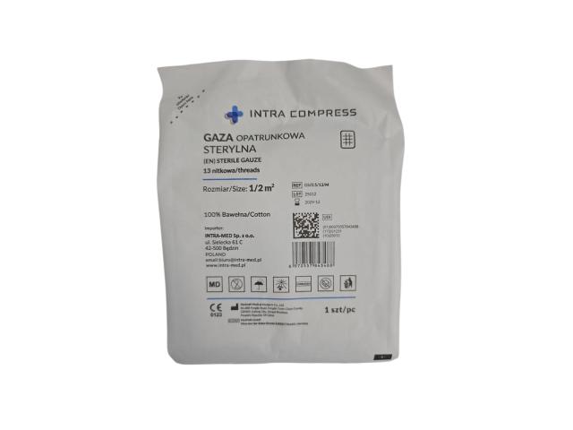 Intra Compress Gaza opatrunkowa sterylna 13 nitkowa 1/2 m2 interakcje ulotka gaza opatrunkowa - 1 szt.