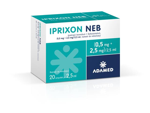 Iprixon Neb interakcje ulotka roztwór do nebulizacji (500mcg+2,5mg)/2,5ml 20 amp. po 2,5 ml