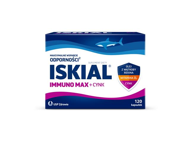 Iskial Immuno Max + cynk interakcje ulotka kapsułki - 120 kaps.