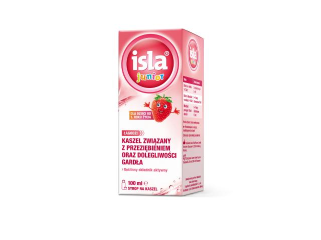Isla Junior Syrop na kaszel dla dzieci o smaku truskawkowym od 1. roku życia interakcje ulotka syrop 100 ml