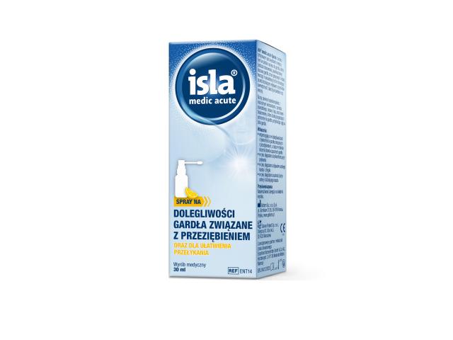 Isla Medic Acute Spray o smaku cytrynowym interakcje ulotka spray do gardła 30 ml