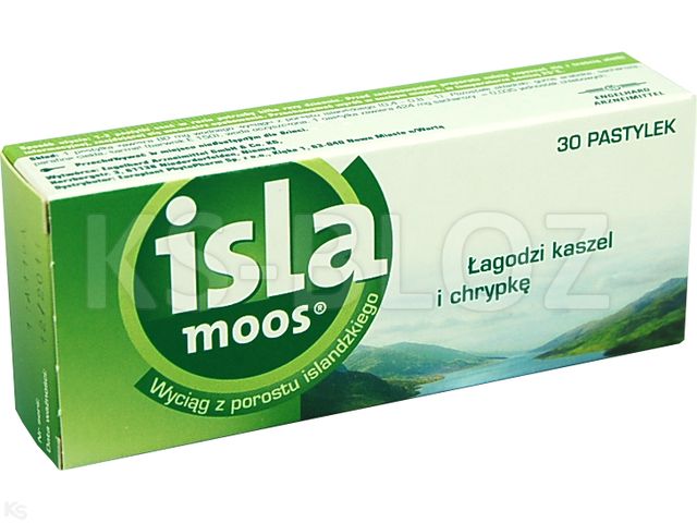 Isla-Moos interakcje ulotka pastylki do ssania  30 pastyl.