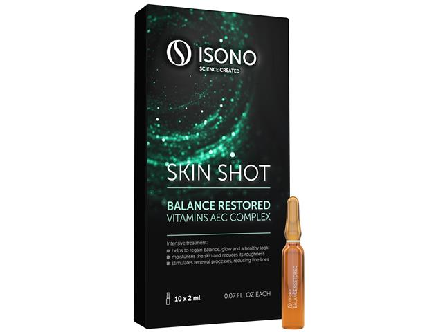 ISONO SKIN SHOT Balance Restored Vitamins AEC Complex Serum przeciwzmarszczkowe interakcje ulotka serum - 10 amp. po 2 ml