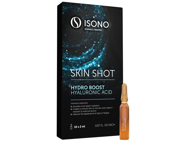 ISONO SKIN SHOT Hydro Boost Hyaluronic Acid Serum intensywnie nawilżające interakcje ulotka serum - 10 amp. po 2 ml