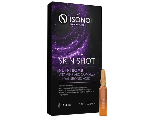 ISONO SKIN SHOT Nutri Bomb Vitamins AEC Complex + Hyaluronic Acid Serum przeciwzm./naw. interakcje ulotka serum - 10 amp. po 2 ml