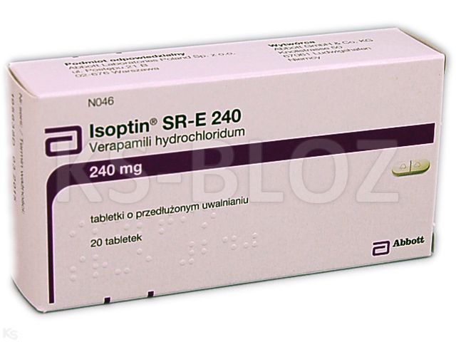 Isoptin SR-E 240 interakcje ulotka tabletki o przedłużonym uwalnianiu 240 mg 20 tabl.