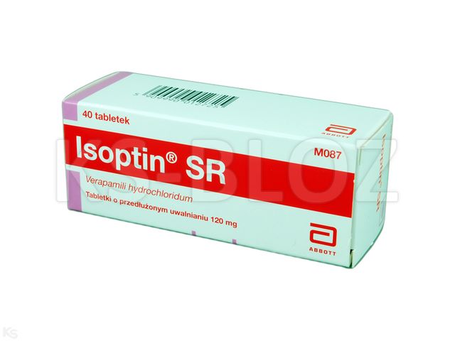 Isoptin SR interakcje ulotka tabletki o przedłużonym uwalnianiu 120 mg 40 tabl. | 4 blist.po 10 szt.