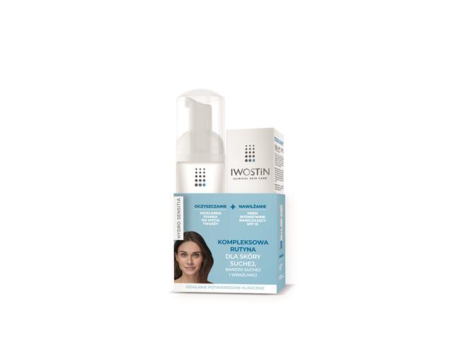 Iwostin Hydro Sensitia Zestaw Micelarna pianka do mycia twarzy + Krem intens.nawilż. SPF15 interakcje ulotka zestaw - 165 ml + 50 ml