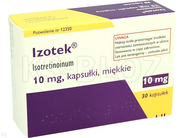 Izotek 10 mg interakcje ulotka kapsułki elastyczne 10 mg 30 kaps. | (3 blist. po 10 kaps.)