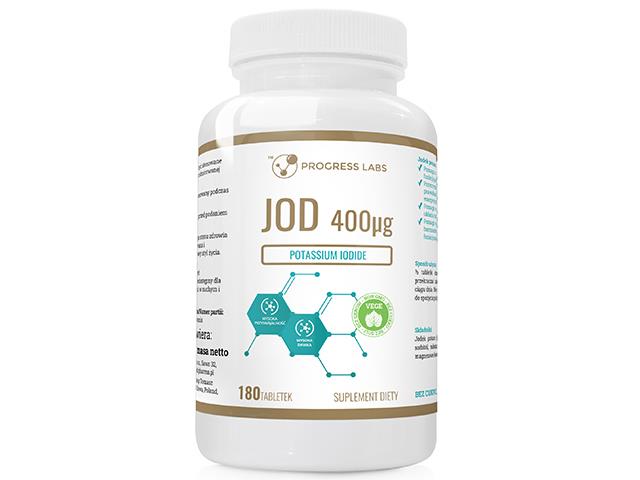 Jod 400 mcg Potassium Iodide interakcje ulotka tabletki - 180 tabl.