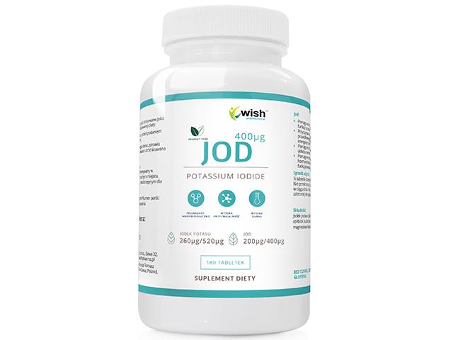Jod 400mcg Potassium Iodide interakcje ulotka tabletki - 180 tabl.