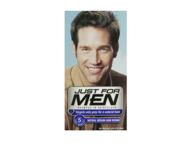 JUST FOR MEN H-40 Szamp. koloryzuj.d/mężczyzn ( średni brąz/czarny) interakcje ulotka  - 27,5 ml + 38,5 ml