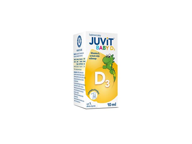 Juvit Baby D3 interakcje ulotka krople doustne  10 ml