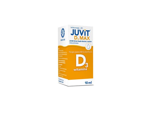 Juvit D3 Max interakcje ulotka krople doustne, roztwór 20 000 j.m./ml 10 ml (but.)