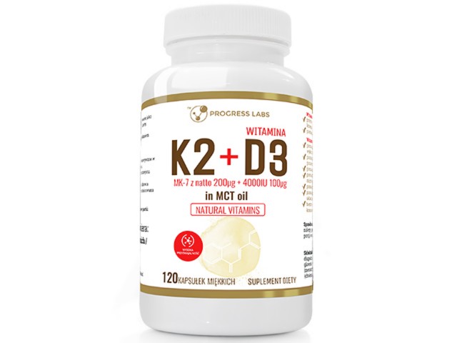 K2 200mcg + D3 100mcg 4000 IU in oil MCT interakcje ulotka kapsułki miękkie - 120 kaps.