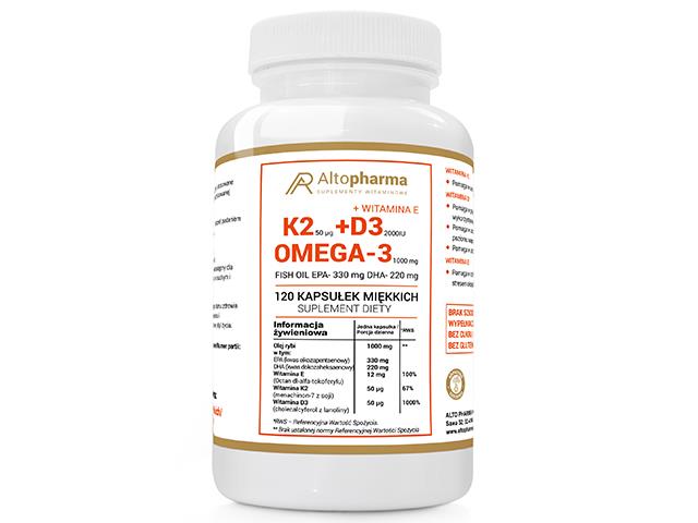 K2 50 mcg+ D3 2000 IU + OMEGA-3 1000 mg interakcje ulotka kapsułki miękkie - 120 kaps.