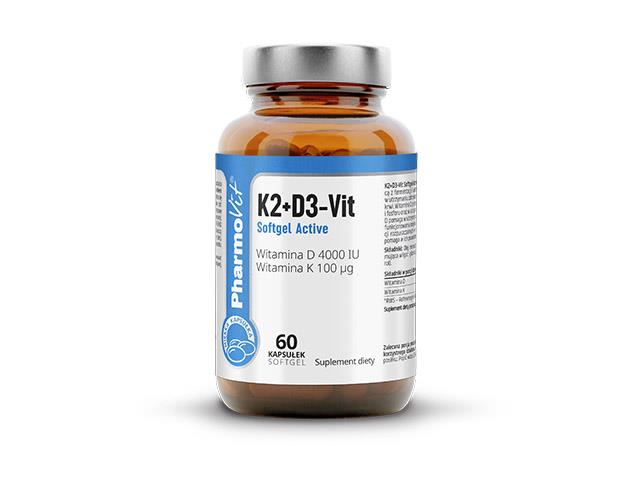 K2+D3-Vit Softgel Active Pharmovit interakcje ulotka kapsułki miękkie  60 kaps.