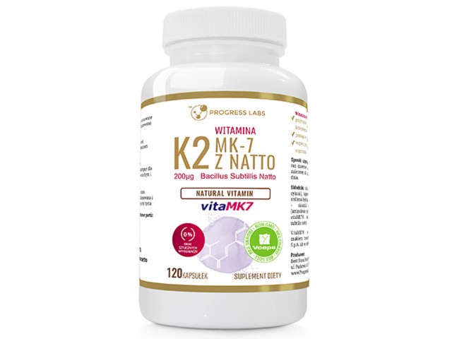 K2 MK-7 z natto 200mcg vitaMK7 interakcje ulotka kapsułki - 120 kaps.