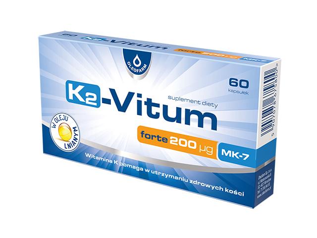 K2-Vitum Forte 200 mcg Mk-7 interakcje ulotka kapsułki - 60 kaps.