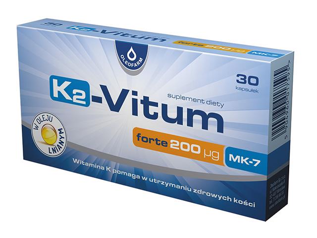 K2-Vitum Forte 200 ug MK7 interakcje ulotka kapsułki - 30 kaps.