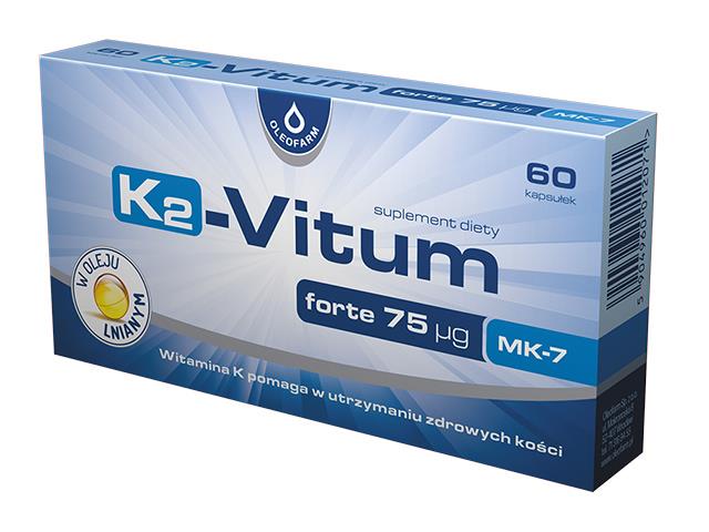 K2-Vitum Forte 75 ug MK7 interakcje ulotka kapsułki - 60 kaps.