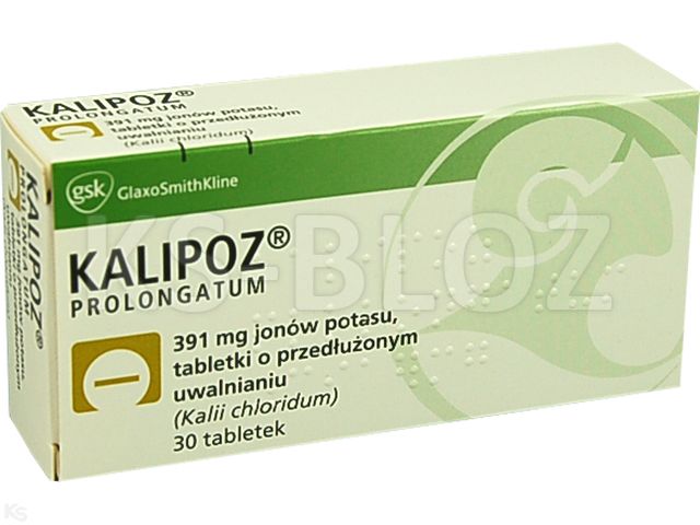 Kalipoz Prolongatum interakcje ulotka tabletki o przedłużonym uwalnianiu 391 mg K+ 30 tabl. | 2 blist.po 15 szt.