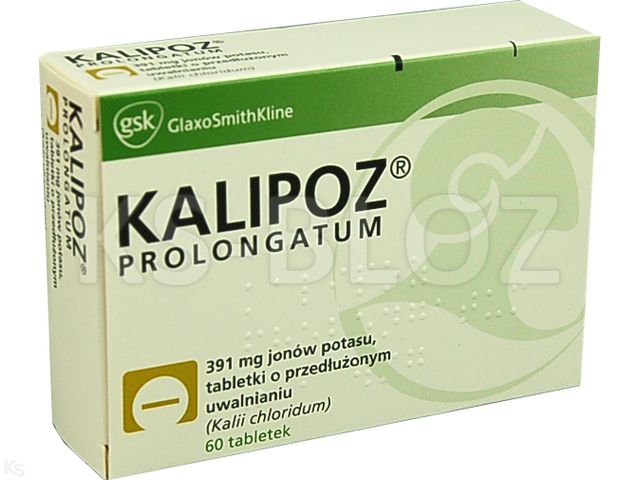 Kalipoz prolongatum interakcje ulotka tabletki o przedłużonym uwalnianiu 391 mg K+ 60 tabl.
