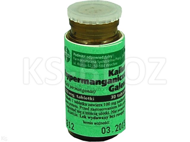 Kalium Hypermanganicum Galena interakcje ulotka tabletki 100 mg 30 tabl.