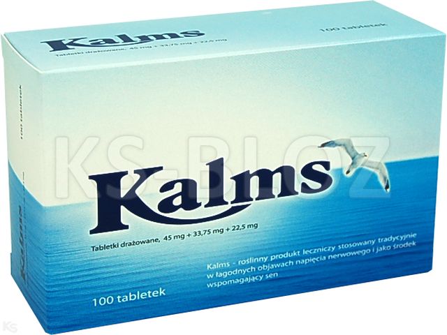 Kalms interakcje ulotka tabletki drażowane 45mg+33,75mg+22,5mg 100 tabl. (5 blist. po 20 tabl.)