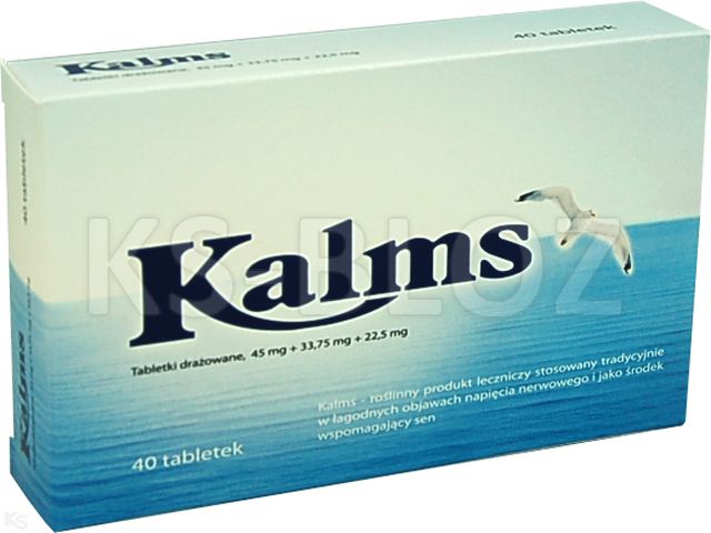 Kalms interakcje ulotka tabletki drażowane 45mg+33,75mg+22,5mg 40 tabl.