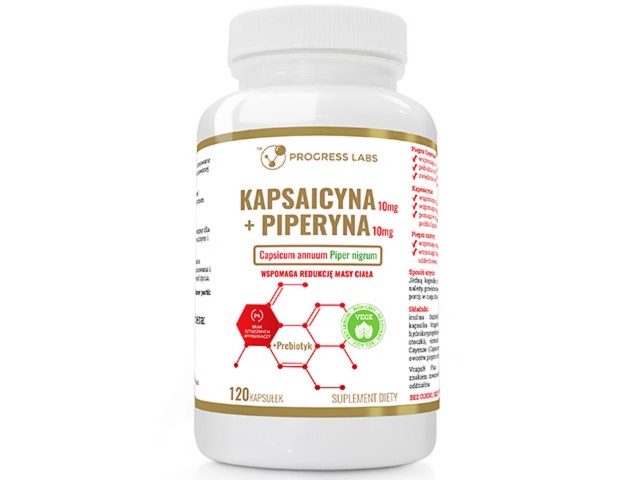 Kapsaicyna 10mg + Piperyna 10mg interakcje ulotka kapsułki  120 kaps.