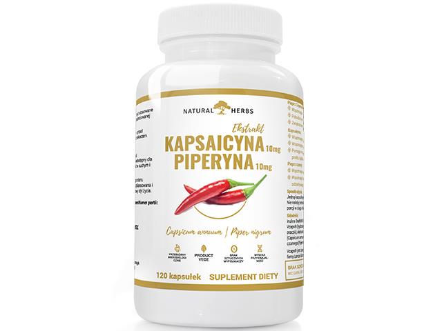 Kapsaicyna 10mg + Piperyna 10mg interakcje ulotka kapsułki - 120 kaps.
