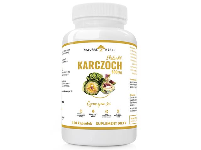 Karczoch 600mg interakcje ulotka kapsułki  120 kaps.