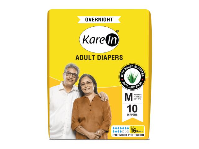 KareIn Overnight Pieluchy dla dorosłych M (76-114 cm) interakcje ulotka pielucha - 10 szt.