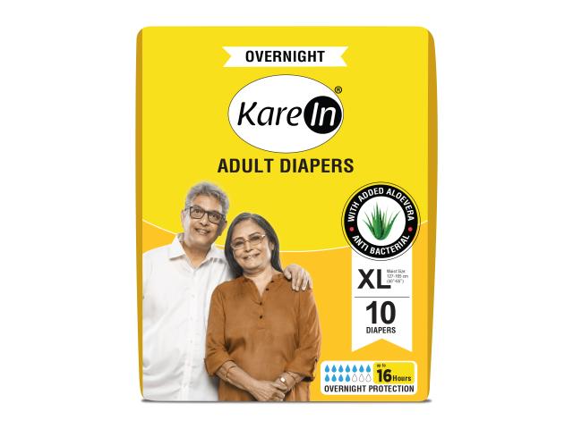 KareIn Overnight Pieluchy dla dorosłych XL (127-165 cm) interakcje ulotka pielucha - 10 szt.