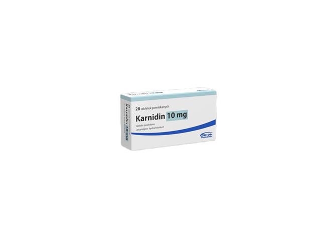 Karnidin interakcje ulotka tabletki powlekane 10 mg 28 tabl.