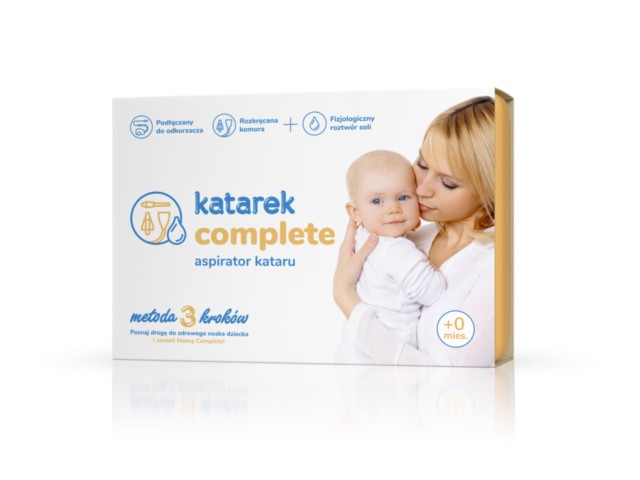 Katarek Complete Aspirator kataru do nosa dla dzieci w zestawie z 5x5ml 0,9% NaCl interakcje ulotka   1 szt.
