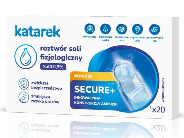 Katarek Secure+ Roztwór soli fizjologiczny NaCl 0,9% interakcje ulotka roztwór  20 amp. po 5 ml