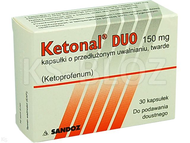 Ketonal Duo interakcje ulotka kapsułki o przedłużonym uwalnianiu 150 mg 30 kaps.