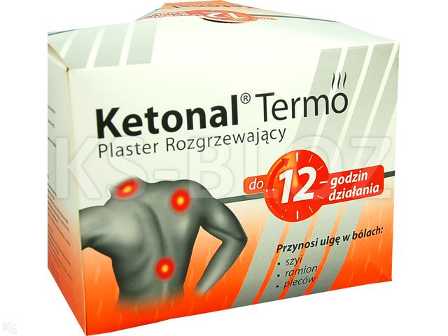 Ketonal Termo Plaster rozgrzewający interakcje ulotka   20 szt.